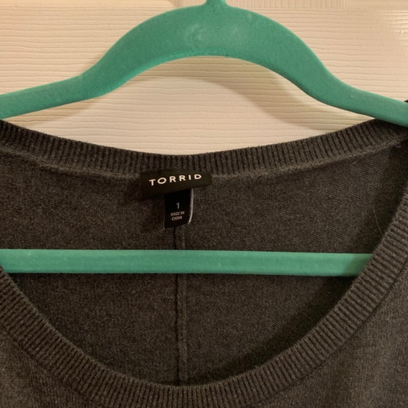 Torrid Knit 1x Grey Dress with Corset Ties - Picture 4 of 5